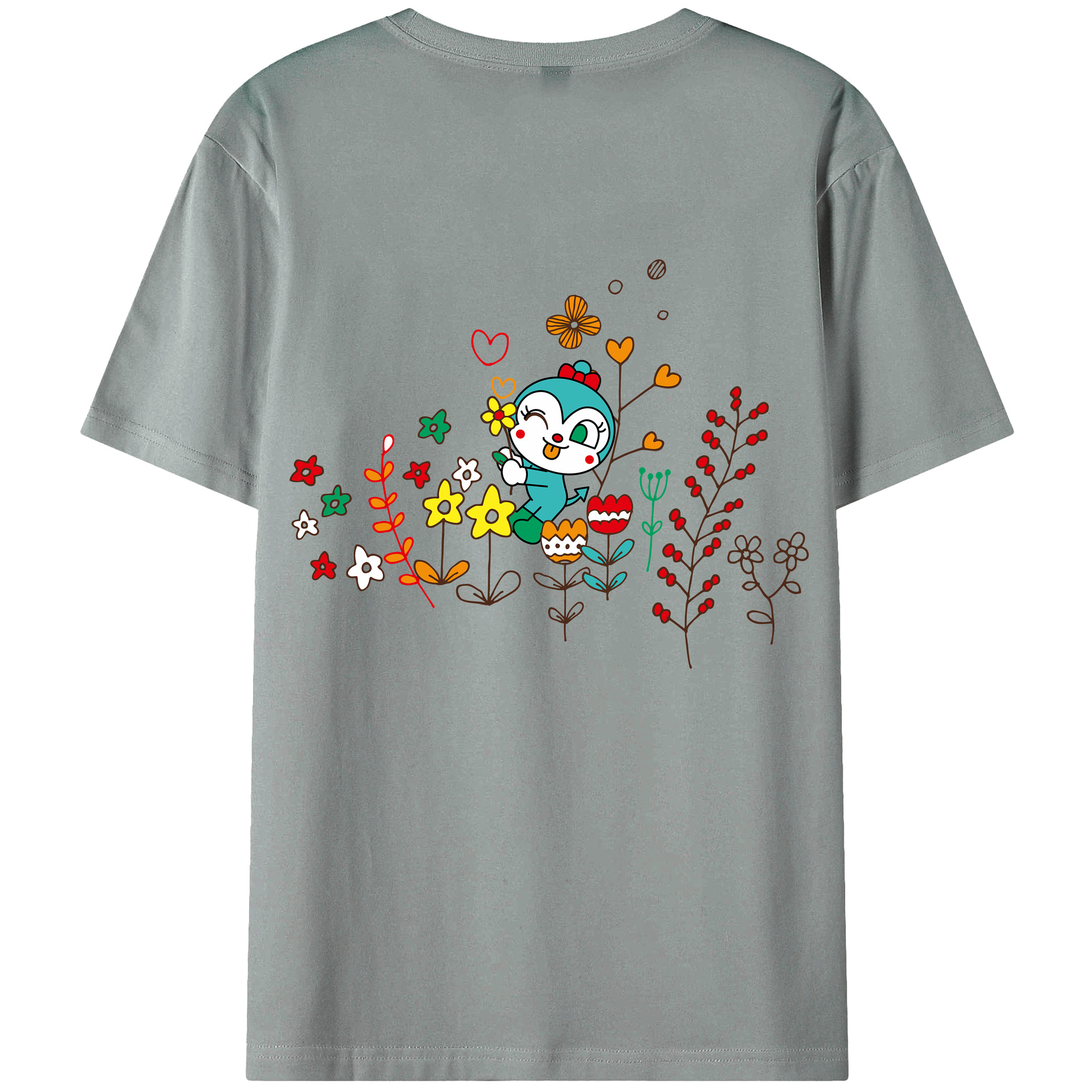 （画像用） アンパンマン Anpanman 綿100％ メンズ半袖Tシャツ（バックプリント） 通気性
